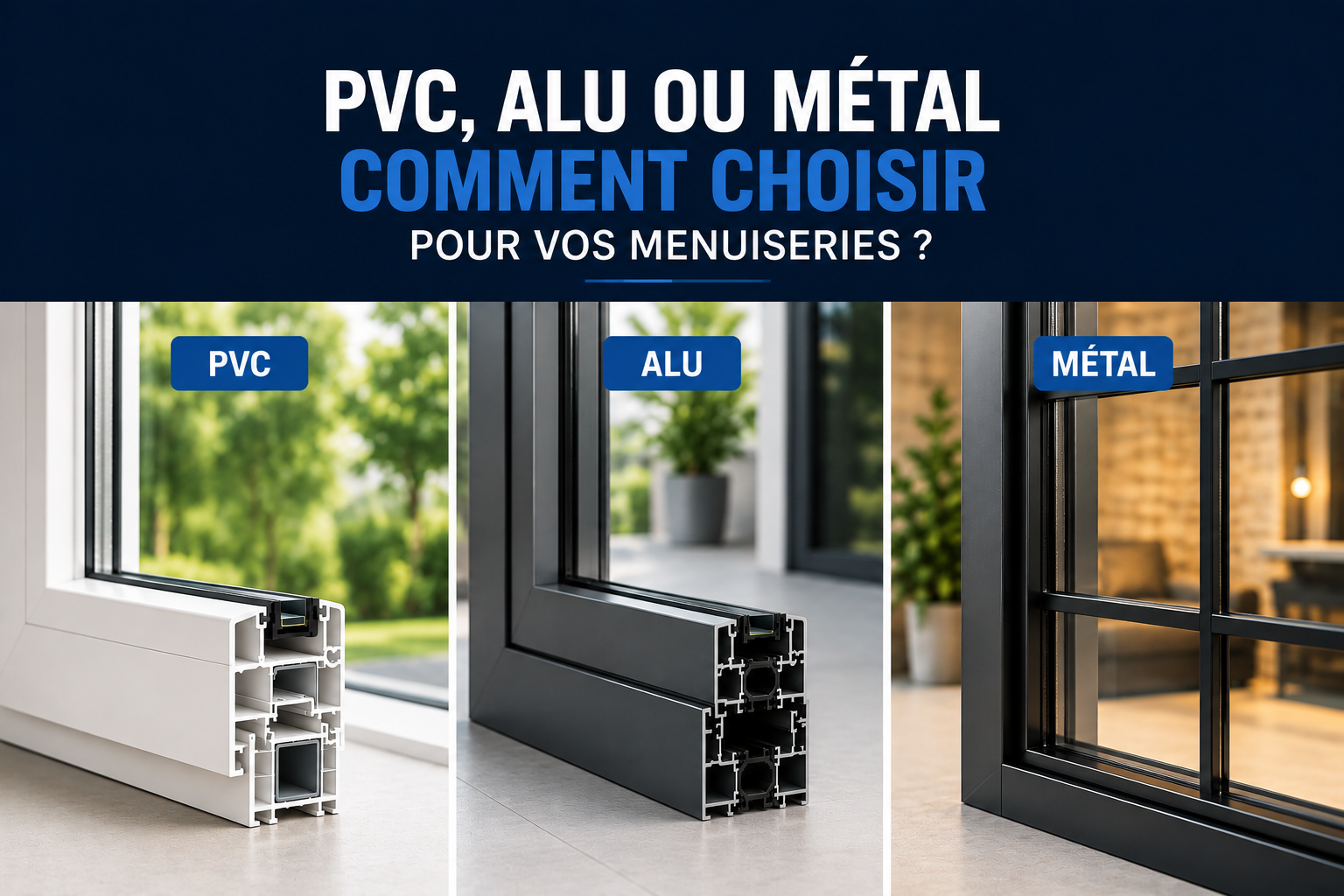 Comparaison fenêtres PVC aluminium et métal
